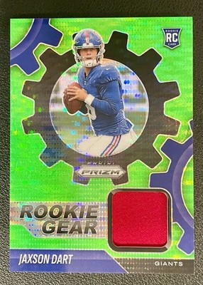 2025 Panini Prizm Jaxson Dart Green Pulsar Rookie Gear #RGR-JDT Patch NY Giants