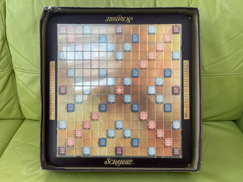Scrabble Deluxe Edition Vintage Hasbro Wooden Tiles Turntable Board Complete - Image 3 of 4