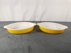 Set of 2 Vintage Pyrex Tableware Yellow #700 10oz. Au Gratin Oval Dish
