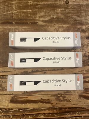 Stylus for iPad | iPhone | Samsung Galaxy Phones/Tablets (Black) amPen Set Of 3