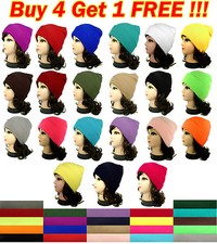 New Men Women Plain Beanie Beany Knit Ski Cap Hat Warm Many Solid Colors Winter