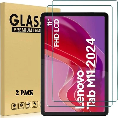 1 & 2 Pack 9H Tempered Glass Screen protector For Lenovo Tab M11 (K11) 11" 2024