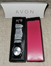 NIB AVON SPECTACULAR SHINE BLACK ANALOG WATCH