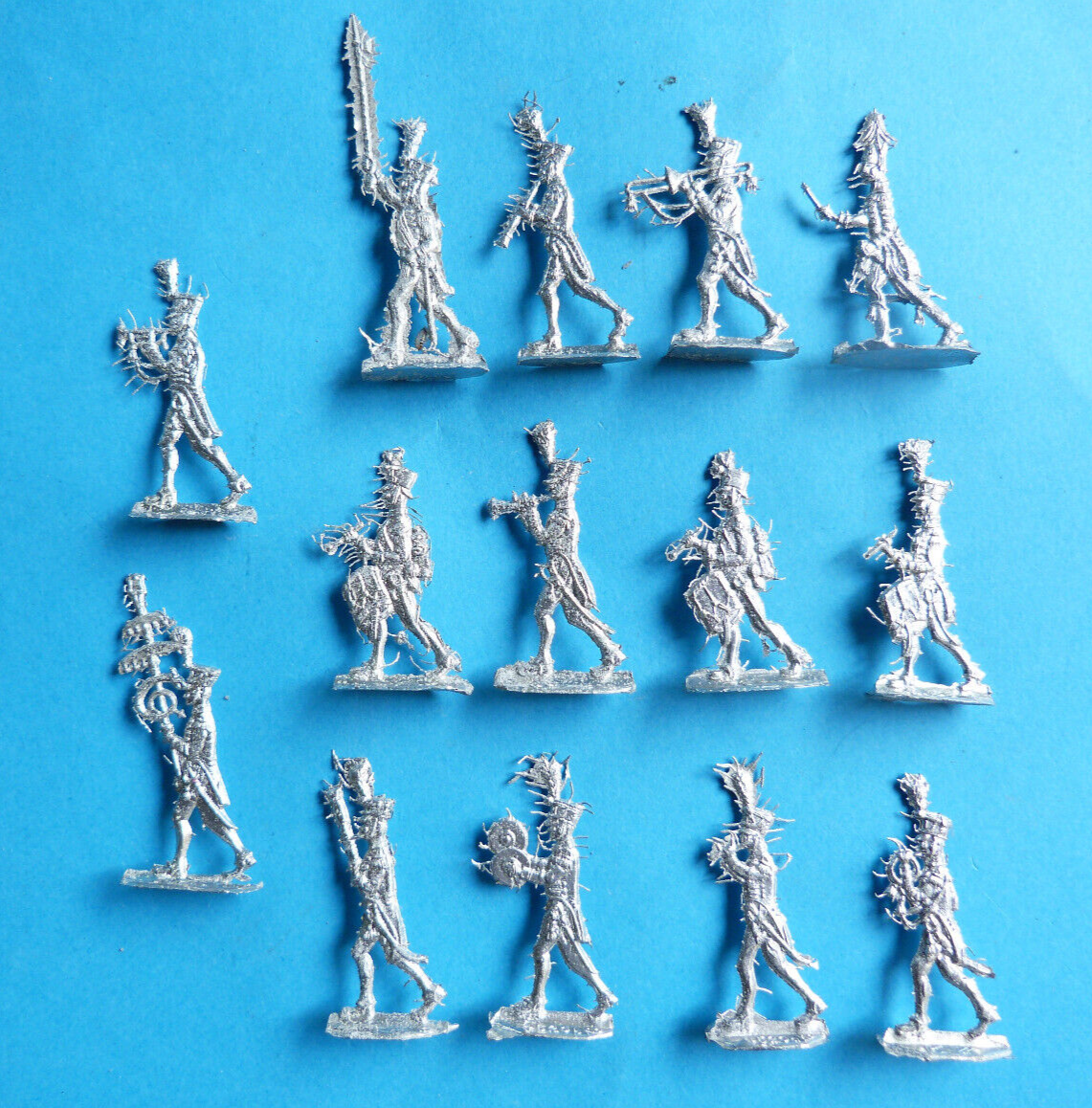 20 Soldats Prussiens Plats - Zinnfiguren - Premier Empire - Étain Peint - Échelle 1:60