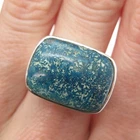 TGGC 925 Sterling Silver Vintage Real Chrysocolla Modernist Ring Size 7.25