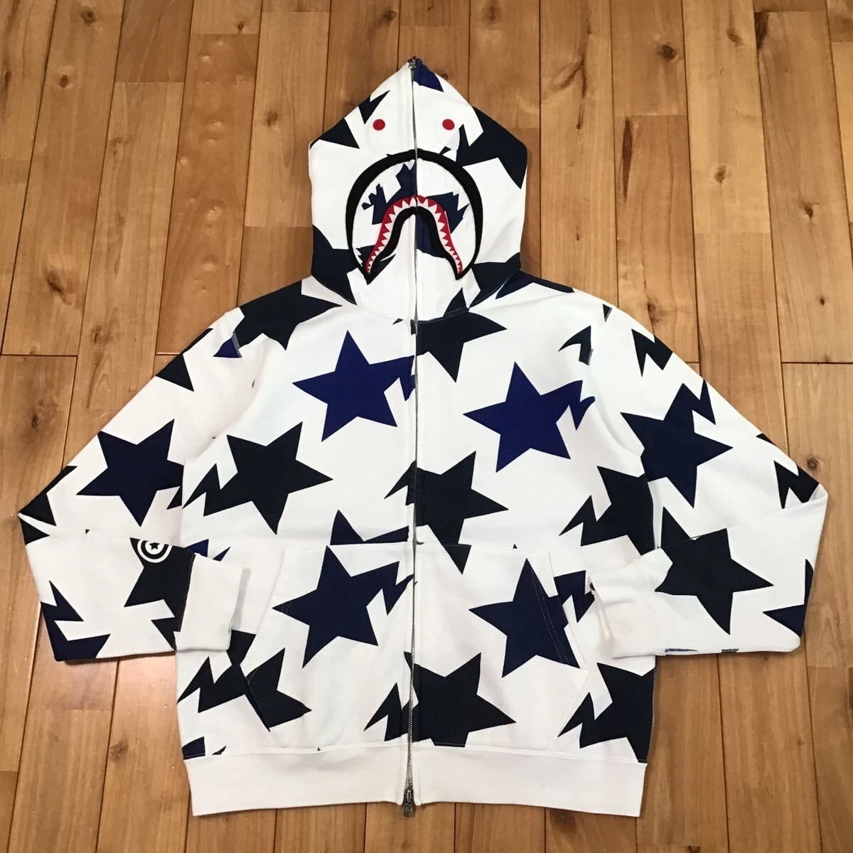 NFS Limited BAPE Star Shark full zip hoodie ape sta A Bathing Ape Size S |  eBay
