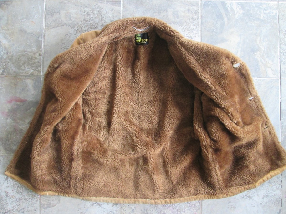 Vintage Silton California Men's 44 Leather Jacket Brown Faux Vintage Silton California Men's 44 Leather Jacket Brown Faux
