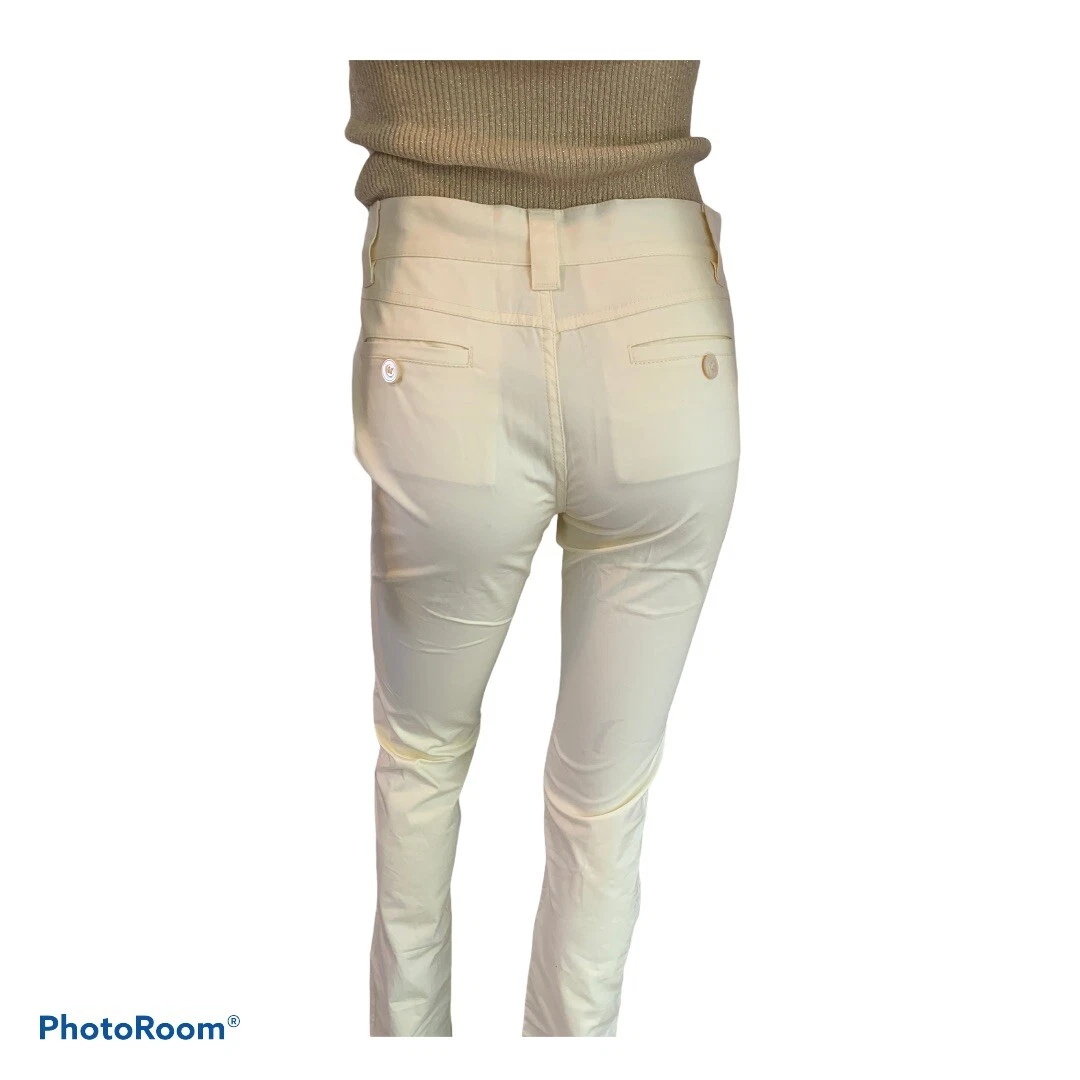 Pantaloni casual VALENTINO nuovi avorio vita media regular fit tasche posteriori XS