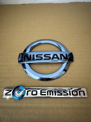FREE SHIPPING OEM 2011-2017 Nissan LEAF ZERO EMISSION Rear Emblem Badge Set