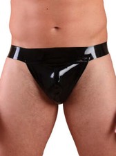 Honour Male Latex Rubber Jock Strap in Classic Black