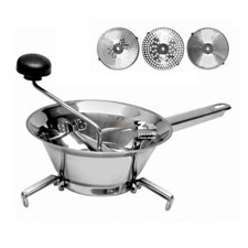 PASSATUTTO PASSAPOMODORO PASSAVERDURE MANUALE IN ACCIAIO 3 FILTRI DIAM. 20 CM