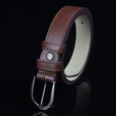 Enfants Garçons PU Cuir Ceinture Broche Simple Boucle Décor pour Jean École - Photo 1/4