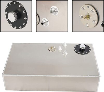 17 Gallon Street Rod Aluminum Race Fuel Cell Gas Tank w/ Cap & Level Sender 64L