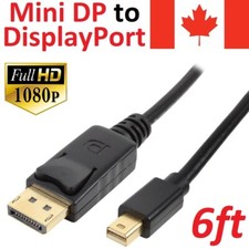 6ft Mini Display Port to DisplayPort Cable Adapter 1080p For Windows PC MacBook