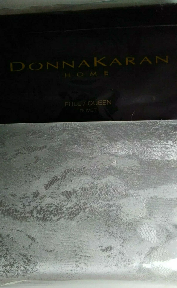 FUNDA NÓRDICA DKNY Donna Karan Queen Luna Platino Tejido Jacquard $375 Nueva Foto 4 de 4
