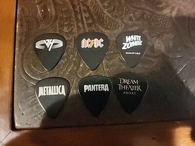 6Guitar Picks Metallic Pantera White Zombie Van Halen AC/DC Dream Theater 