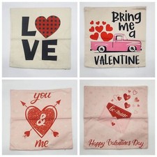 Set of 4 Valentine pillow covers. 17.25 " 17.25"