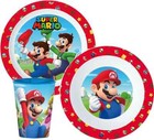 Super Mario Children's Kids Toddler 3 Pc Plate Bowl & Cup Dinner Breakfast Set