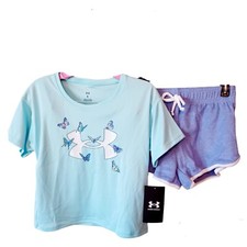 Under Armour Girls Short Set-6-Blues-Butterflies