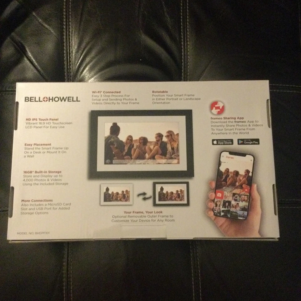 Bell + Howell 10.1" Smart Photo Frame with Frameo (Black), New, Factory Sealed - Image 2 of 4