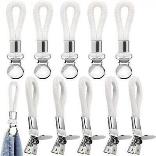 10Pcs Towel Hanging Clips Hooks Dish Cloth Tea Hand Hangers Kitchen Cafe