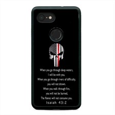 Firefighter USA Flag Bible Verse Punisher Case Cover For Google Pixel 3 3XL 2XL
