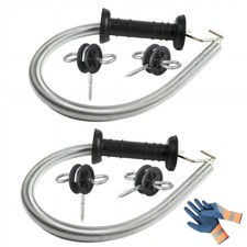 2 Set Electric Fence Spring Gate Kit 16.4ft Open/close gate without power o...