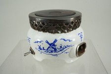 ANTIKER ELEKTRISCHER PORZELLAN TISCH HERD / OFEN MIT HOLLAND DEKOR