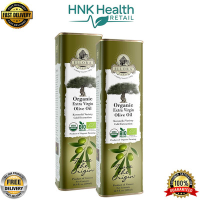 Ellora Farms Organic Greek Extra Virgin Olive Oil Cold Pressed 17oz Pack 2
