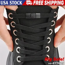 8mm No-Tie Elastic Shoelaces with Press Lock Flat Stretch Laces for Kids & Adult