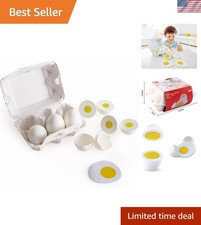 Hape Egg Carton: 6 Realistic Eggs for Creative Role Play - Safe for Ages 3 