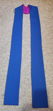OFFICIANT PASTOR CLERGY STOLE HAND CRAFTED REVERSIBLE BLUE/FUSHCIA