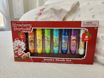 NEW STRAWBERRY SHORTCAKE JUMBO CHALK SET ~ 8 SETS OF HOLDERS & CHALK