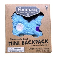Fuggler Mini Backpack With Notebook Stickers Keyring Felt Tips Blue New