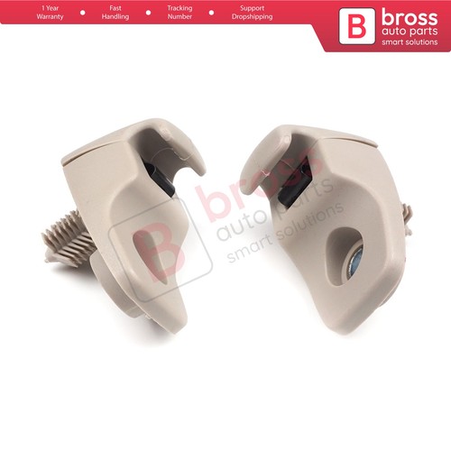 2X Sun Visor Holder Clips Hook Beige 735566854 For Fiat Ducato 250 Boxer Jumper - Afbeelding 9 van 10