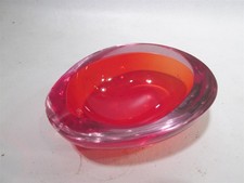 Posacenere portauovo geode vetro artistico Murano Sommerso italiano metà secolo veneziano