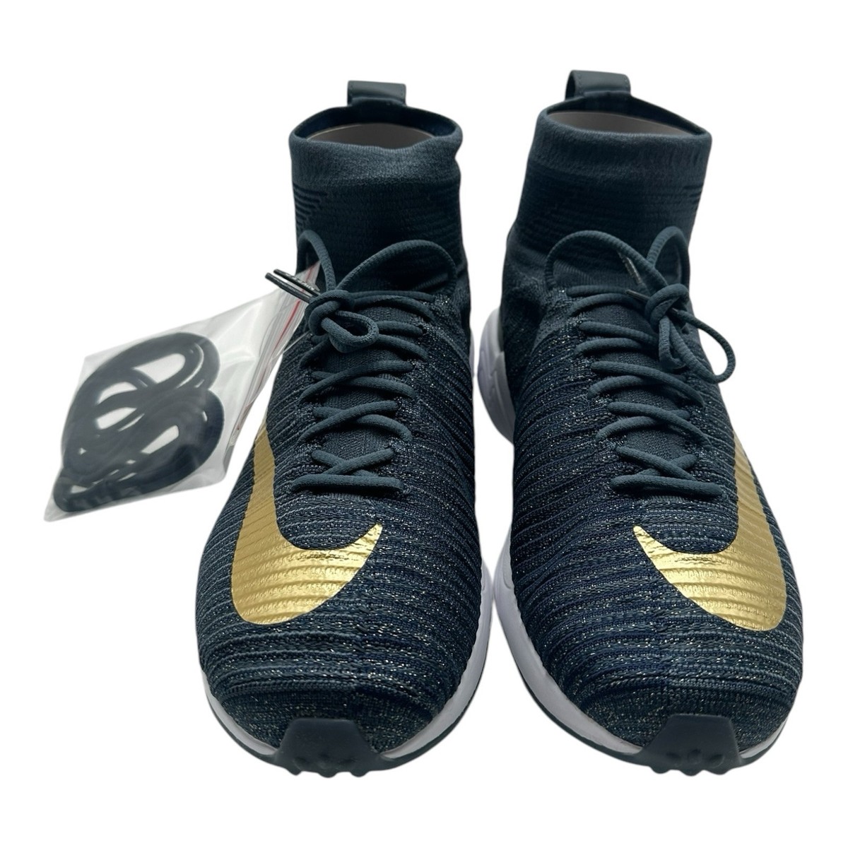 Nike Zoom‎ Mercurial XI FK FC Flyknit Shoes Mens 8 Blue Gold Sneaker 852616-400 Nike F.C. Zoom Mercurial XI Flyknit - Blue Fox/Metallic Gold  main image 4