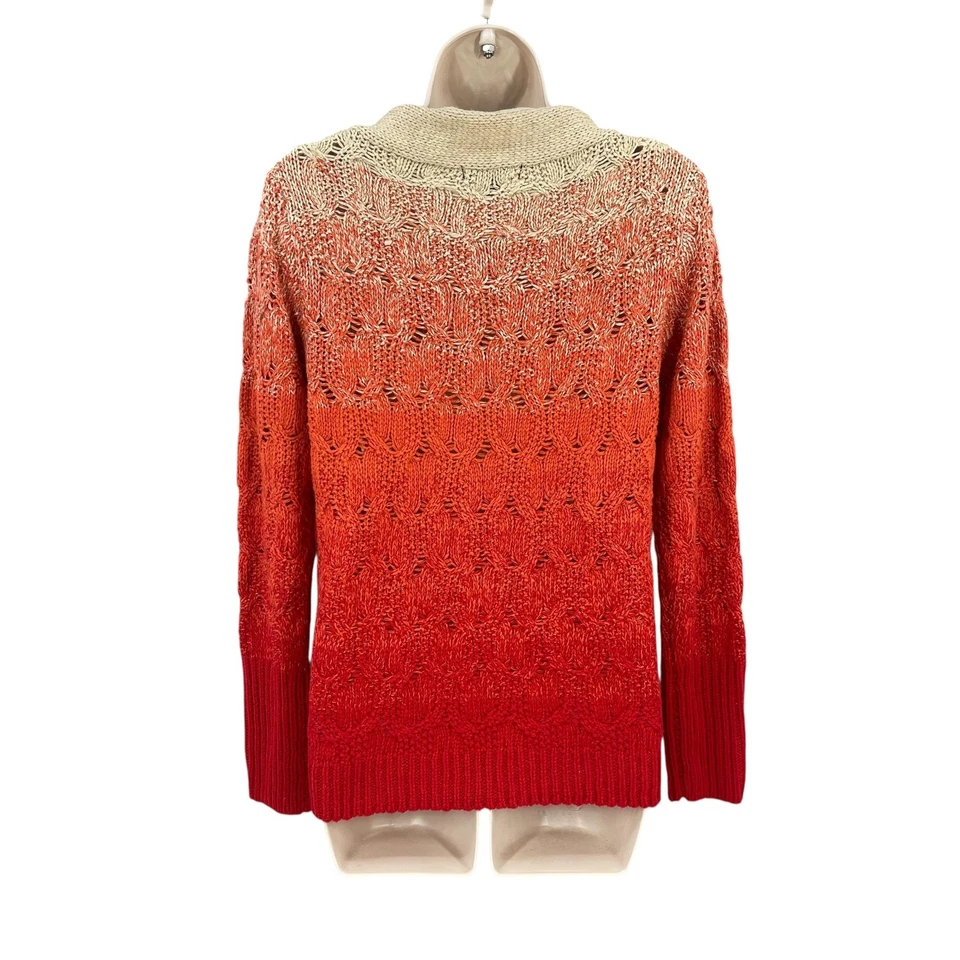 Suéter Parkhurst Ombre Mujer Academia Preppy Otoño Naranja Cuello Abierto Tejido Talla S Foto 2 de 4