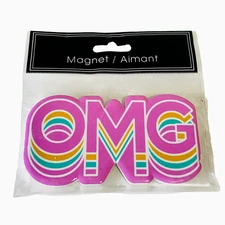 Fridge Magnet Kitchen Rainbow Pink Retro 80's OMG Home Decor Glazed Resin n