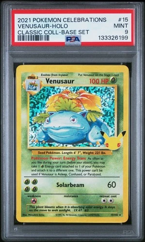 2021 POKEMON CELEBRATIONS CLASSIC COLL #15 VENUSAUR-HOLO PSA 9