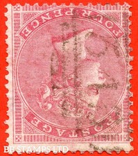 SG. 64wi. J49c. Carmine pallido 4d. Ordinaria carta bianca sottile. ACQUA INVERTITA B76263