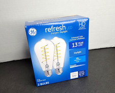 GE Refresh LED Light Bulb Dimmable Edison Style 2 Pack Daylight Fans Lamps NEW