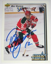 BILL GUERIN SIGNED UPPER DECK NEW JERSEY DEVILS ROOKIE CARD AUTOGRAPH AUTO!!. rookie card picture