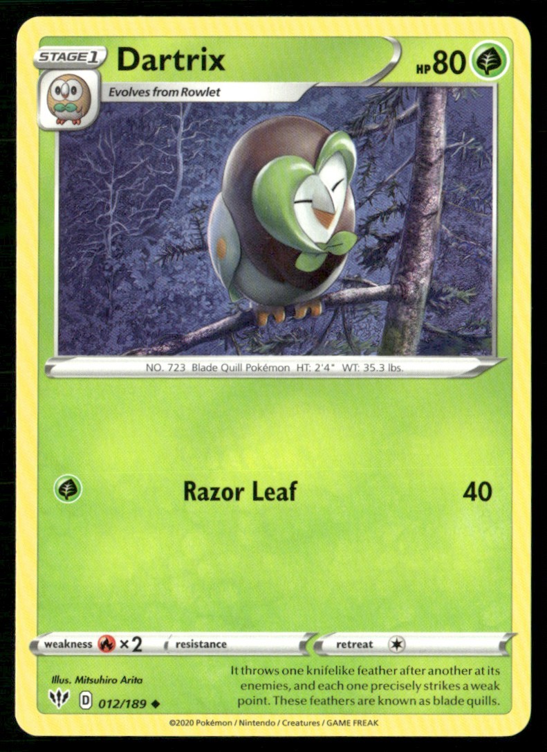 2020 Sword & Shield - Darkness Ablaze Dartrix Stage 1/Uncommon #12