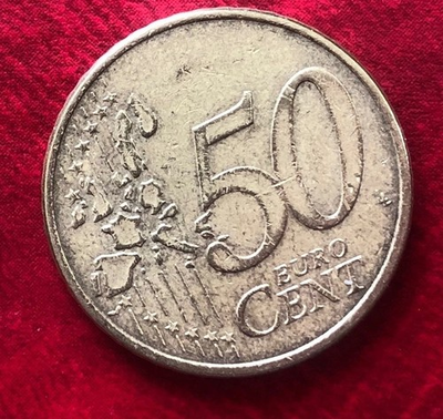 #ad Euro 50 Cents Coin 2002 Very Nice $2.50