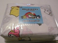 HELLO KITTY AND FRIENDS QUEEN SIZE BED SHEET SET NIP SANRIO