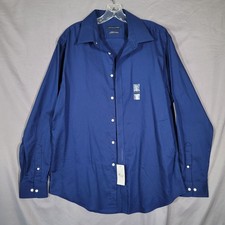 NWT Tommy Hilfiger Dress Shirt THFlex Athletic Fit Blue L 16.5 79 Retail