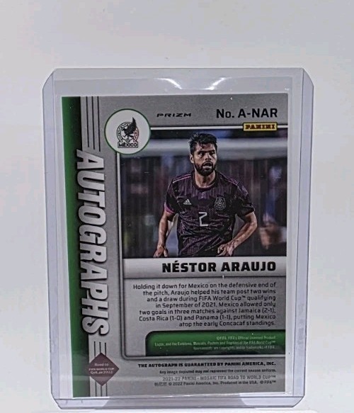 2021-22 Panini Mosaic Road to FIFA World Cup #A-NAR Nestor Araujo Auto Mexico view 2