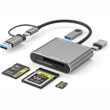XQD SD/TF Card Reader USB C 10Gbps ,5 in 1 Dual-Slot Multiport External Card ...