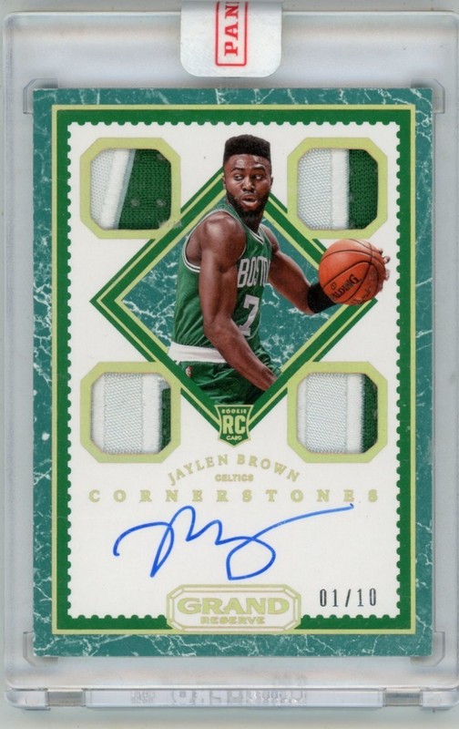 2016-17 Panini Grand Reserve Jaylen Brown Cornerstones Quad Auto Patch /10 RPA